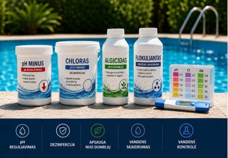 5 prodotti chimici essenziali per la piscina