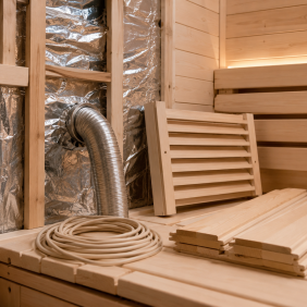 Materiali per l'installazione della sauna