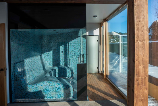 Bagno turco con cabina vetrata panoramica - Bagni di vapore