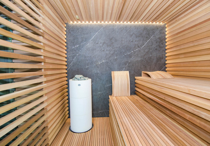 Sauna moderna con funzione vapore