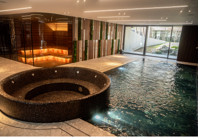 Progetto di sauna a infrarossi privata e piscina