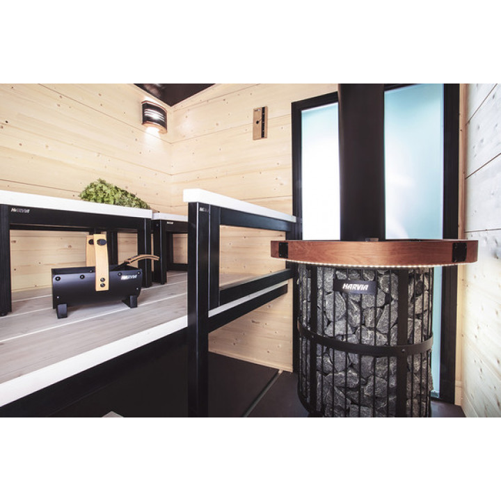 Parete in vetro HARVIA Duo 9 x 21, compreso telaio, grigio alluminio
