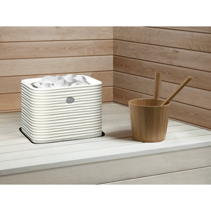 Stufa per sauna TULIKIVI HUURRE, bianca, con pannello di controllo