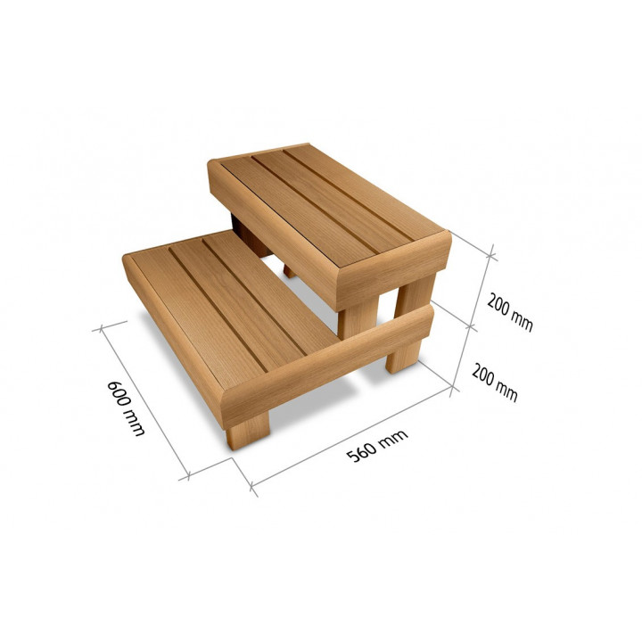 Panca per sauna - scala HS 2, ontano