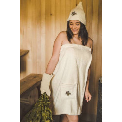 Grembiule da sauna per donna - CREMA  Grembiule da sauna per donna - CREMA