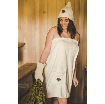 Grembiule da sauna per donna - CREMA