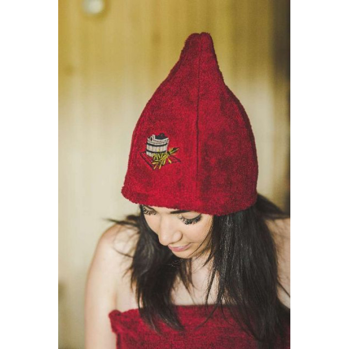 Cappello da sauna in cotone - BORDEAUX