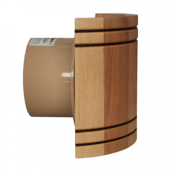 Ventilatore per sauna MM-S con valvola posteriore e finitura in legno curvato d/100mm