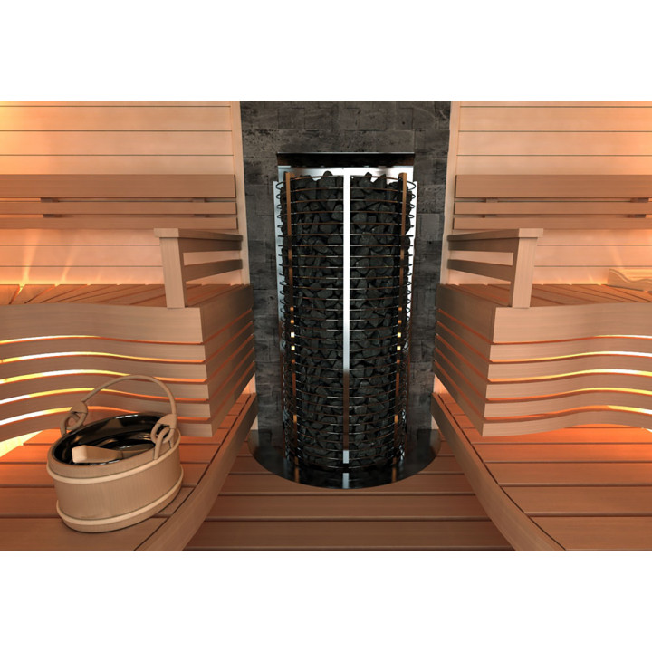 Stufa elettrica per sauna – SAWOTEC Tower Wall, senza unità di controllo 6 kW