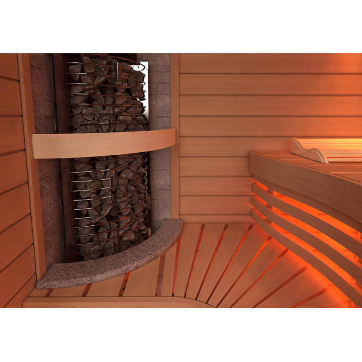 Stufa elettrica per sauna – SAWOTEC Tower Corner, con unità di controllo