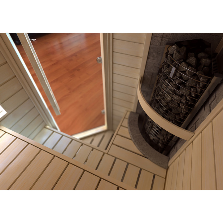 Stufa elettrica per sauna – SAWOTEC Tower Corner, con unità di controllo