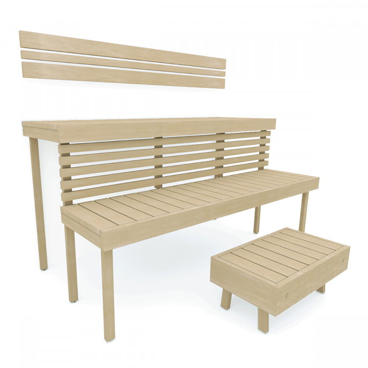 Panca modulare per sauna STANDART, Aspen