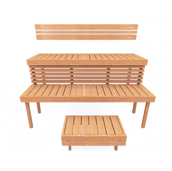 Panca per sauna modulare STANDART, Ontano