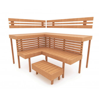 Panca modulare per sauna OPTIMAL, Ontano
