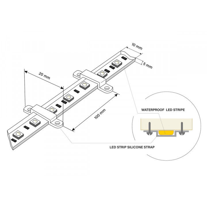 Cinturino in silicone per strisce LED