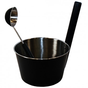 Set SAUNIA in acciaio inox, nero 4 l