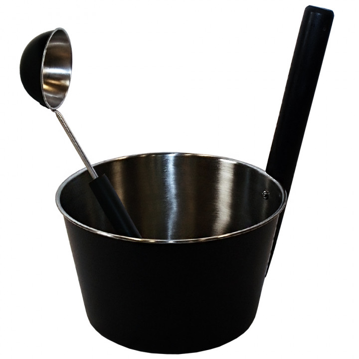 Set SAUNIA in acciaio inox, nero 4 l