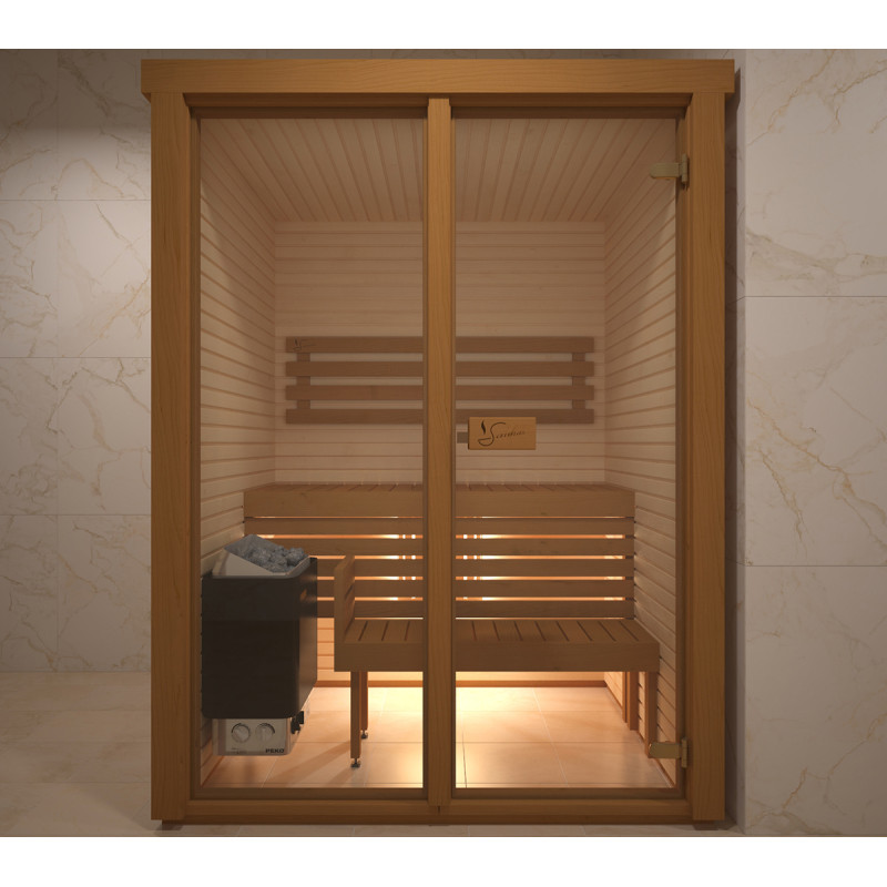 Cabina sauna con vetro, 150x120cm
