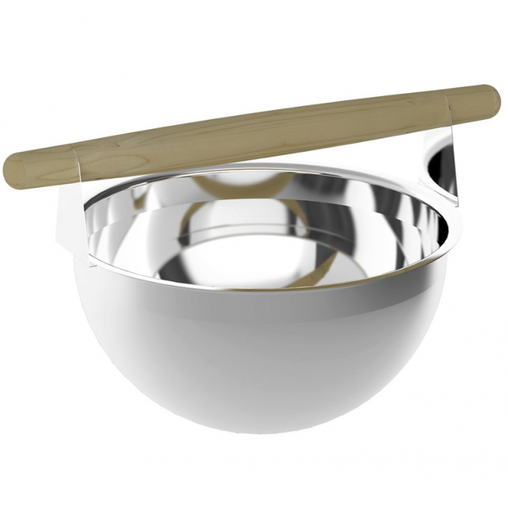 Secchio inox Sawo 375-MP, 5 L, con manico in pino