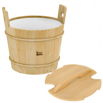 Secchio in legno SAWO con coperchio, pino 18 l