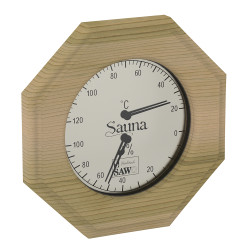 Termoigrometro SAWO 241-THD, ottagonale, cedro  Termoigrometro SAWO 241-THD, ottagonale, cedro