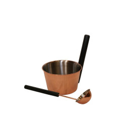 Set SAUNIA in acciaio inox 4 l, maniglia nera  Set SAUNIA in acciaio inox 4 l, maniglia nera