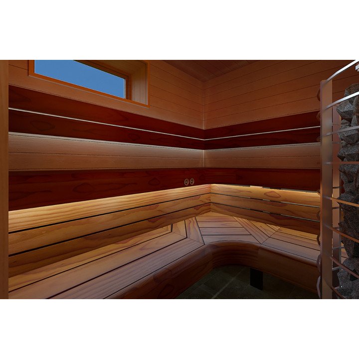 Modulo angolare per panche da sauna modulari, in pino