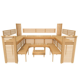 Panca modulare per sauna PROFESSIONAL, 3200x2090mm  Panca modulare per sauna PROFESSIONAL, 3200x2090mm