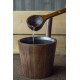 Secchio da sauna Rento in bambù scuro con inserto nero, 5 L