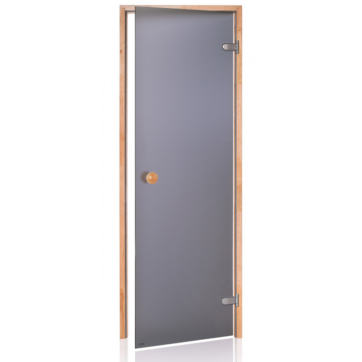 Porte per sauna in vetro AD STANDARD, vetro opaco, 80 x 190, legno di ontano, grigio opaco