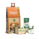 SET SAUNA in una confezione regalo. Olio essenziale di eucalipto, miele per massaggi e olio essenziale di menta