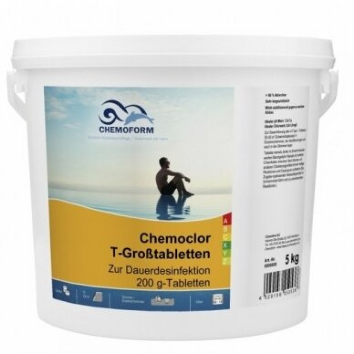 Cloro a lenta dissoluzione CHEMOCLOR T-Compresse da 200 g, 5 kg
