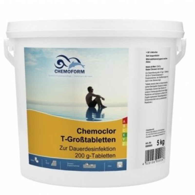 Cloro a lenta dissoluzione CHEMOCLOR T-Compresse da 200 g, 5 kg
