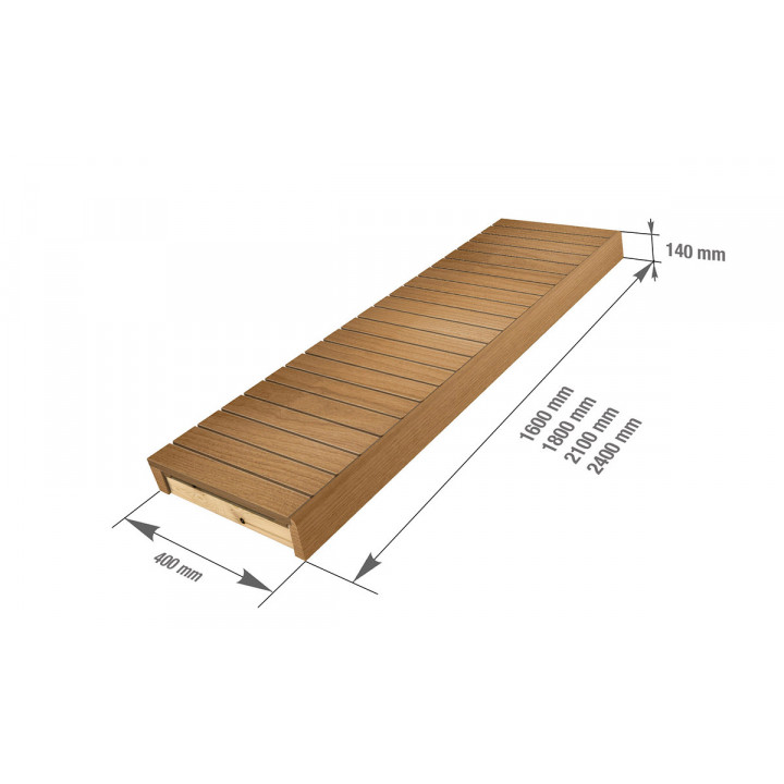 Panca sauna, termo pioppo, 400x1600-2400 mm