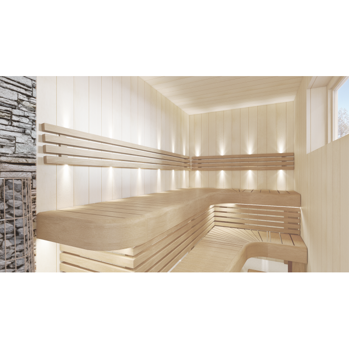 Modulo angolare per panche da sauna modulari, 400x400 mm, Aspen