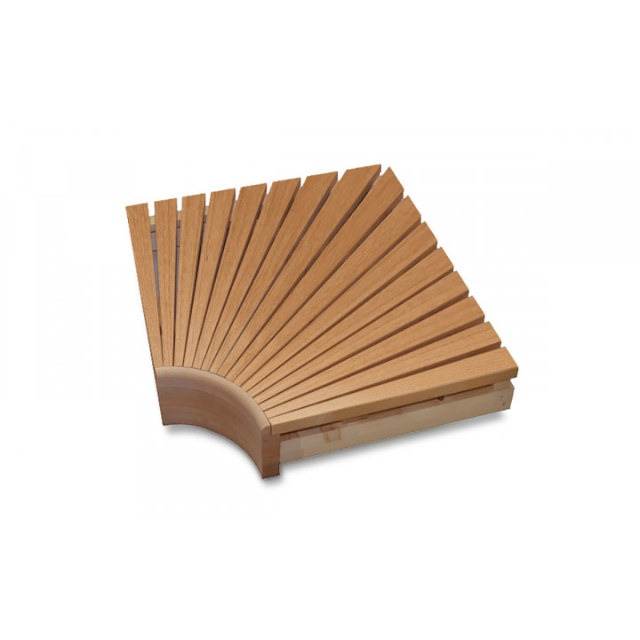 Modulo angolare per panche da sauna modulari, 400x400 mm, in legno di ontano.