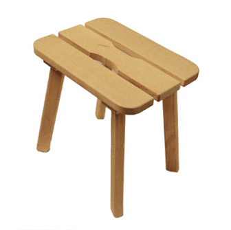 Sgabello in ontano, M 400 x 300 x 410 mm