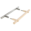 Set di maniglie per porte in acciaio inox e legno - 0