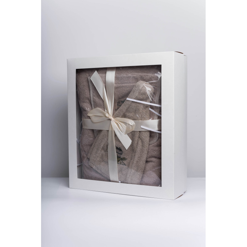 Set regalo per Lei - LINO, 80x160 cm, in una scatola regalo. Grembiule e cappello per sauna Set regalo per Lei - LINO, 80x160 cm, in una scatola regalo. Grembiule e cappello per sauna