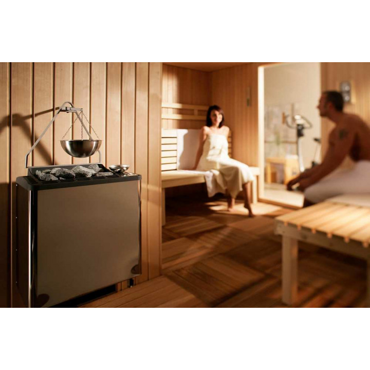 Stufa elettrica per sauna - EOS BI-O Tec, finitura effetto perla antracite