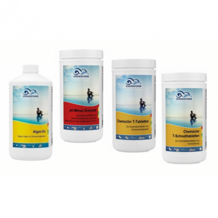 Kit chimico CHEMOFORM per piscine con filtro a cartuccia di carta, piccolo
