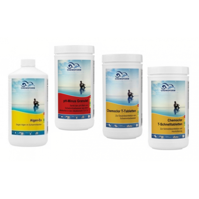 Kit chimico CHEMOFORM per piscine con filtro a cartuccia di carta, piccolo