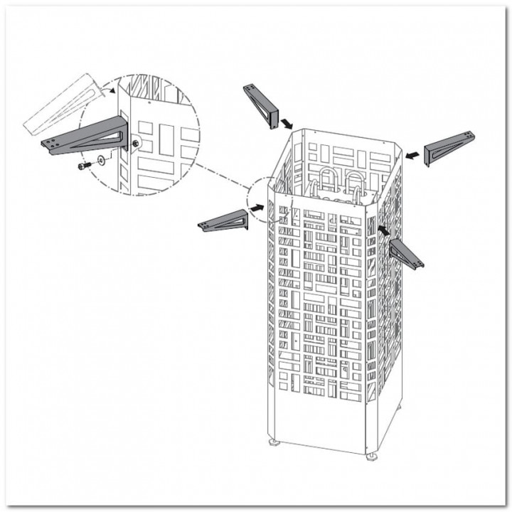 Staffe di montaggio per l'involucro del forno EOS Edge
