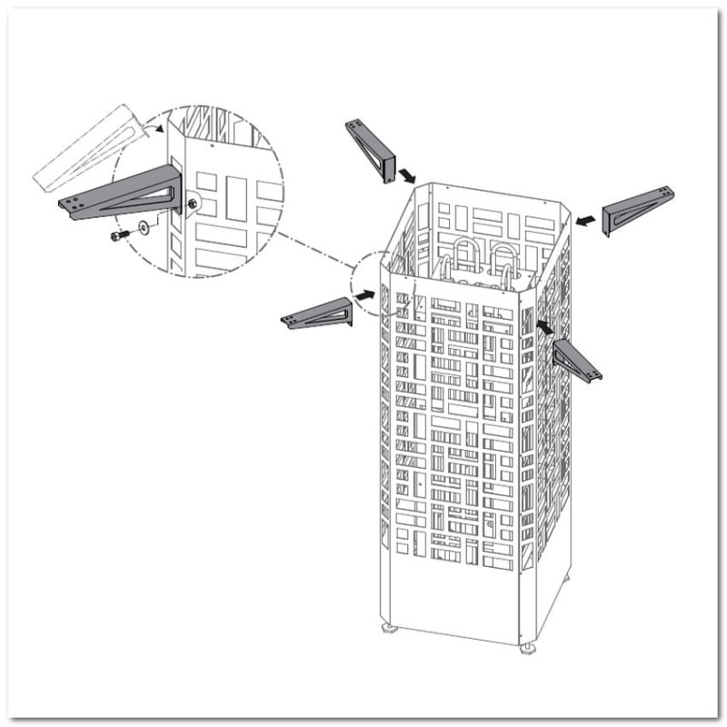 Staffe di montaggio per l'involucro del forno EOS Edge