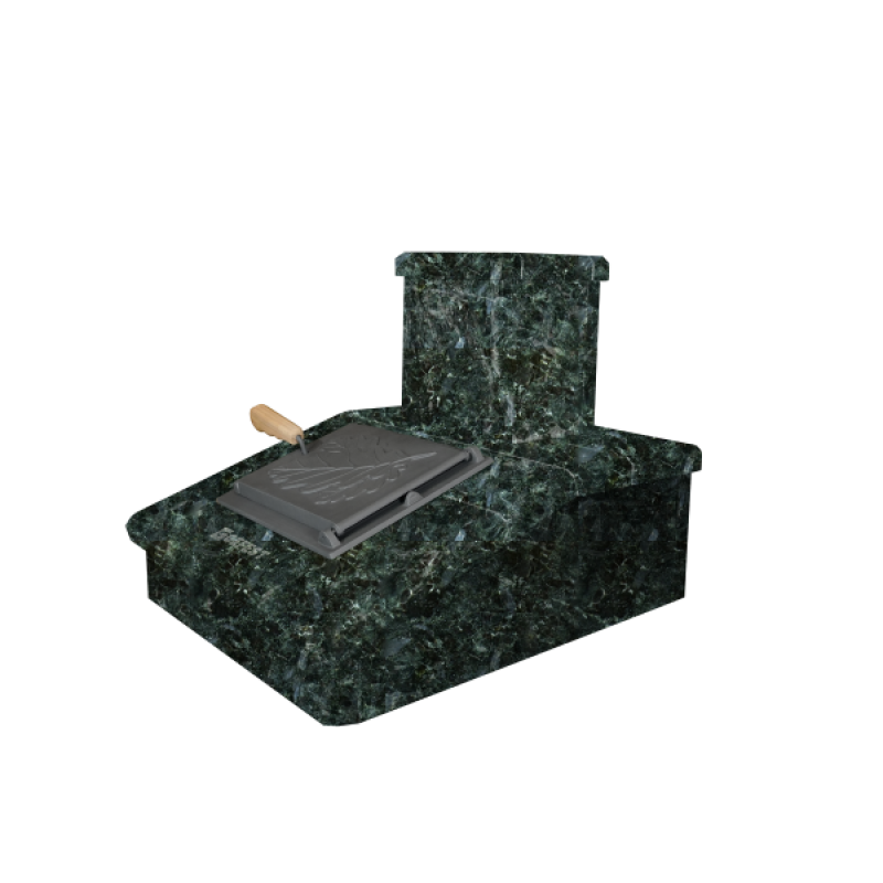 Finitura camino in pietra, Serpentine scuro, 290 mm