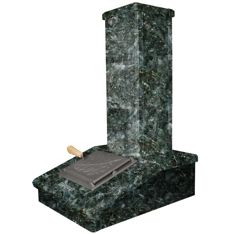 Finitura camino in pietra, Serpentine scuro, 790 mm