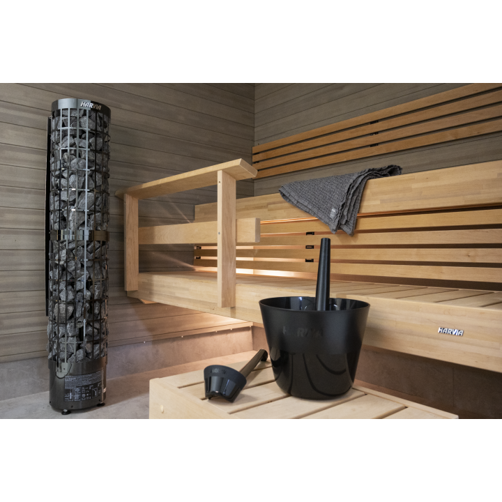 Riscaldatore elettrico per sauna - HARVIA Cilindro Black Steel PC66 6,6 kW