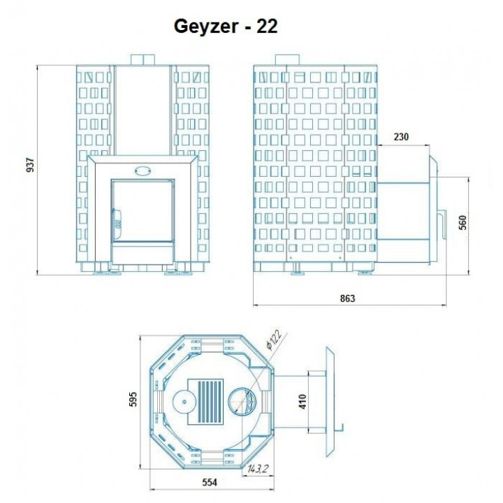 Stufa a legna per sauna - NOVA GEYZER 22