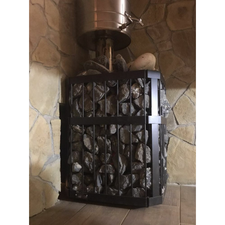 Stufa a legna per sauna - NOVA KLASSIK 18 con rete, porte in vetro