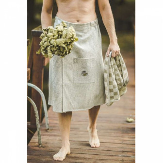 Grembiule da sauna per uomo, in lino